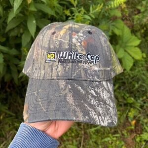 Camo White Cap Construction Supply baseball hat